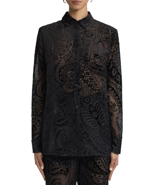 Бархатная рубашка с узором пейсли