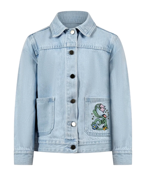 Denim jacket with logo print