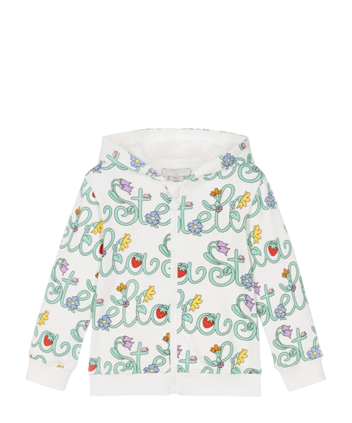 Floral print zip-up hoodie