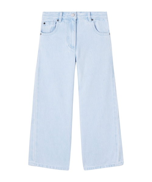 Embroidered wide-leg jeans