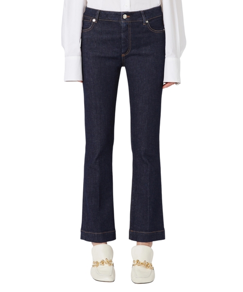 Klyoş biçimli denim şalvar