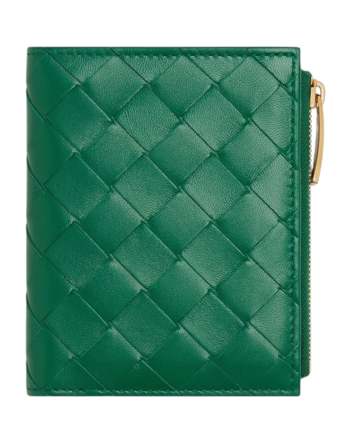 Intrecciato bi-fold portmone