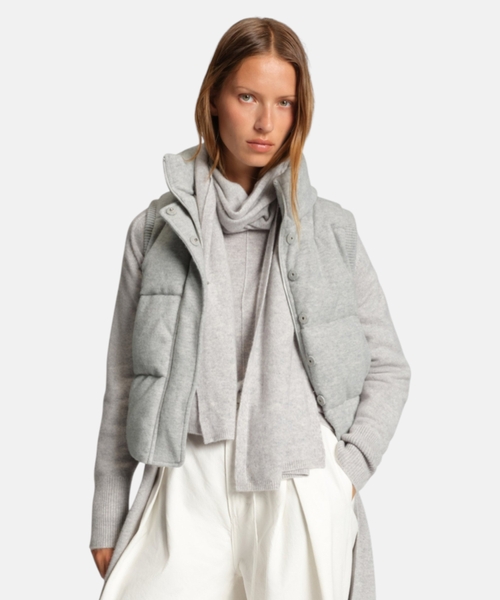 Padded gilet in wool and cashmere