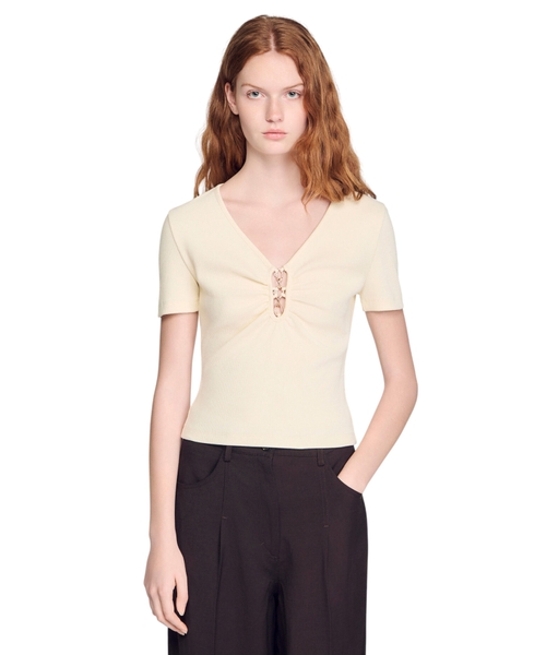 Bəzəkli pambıq T-shirt