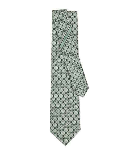 Gancini kvadrat naxışlı ipək qalstuk