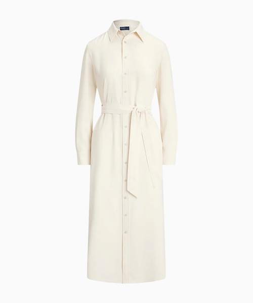 Shirt dress with belt detail