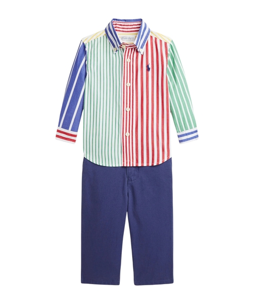 Kомплект из полосатой рубашки и брюк