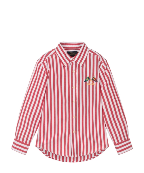 Хлопковая рубашка в полоску с морскими флажками