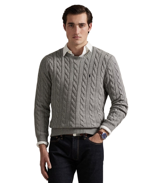 Cable-knit cotton sweater