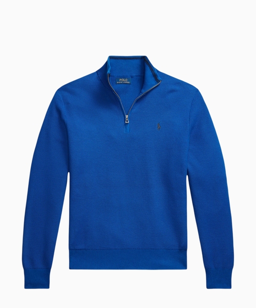 Cotton high-neck zipped sweater