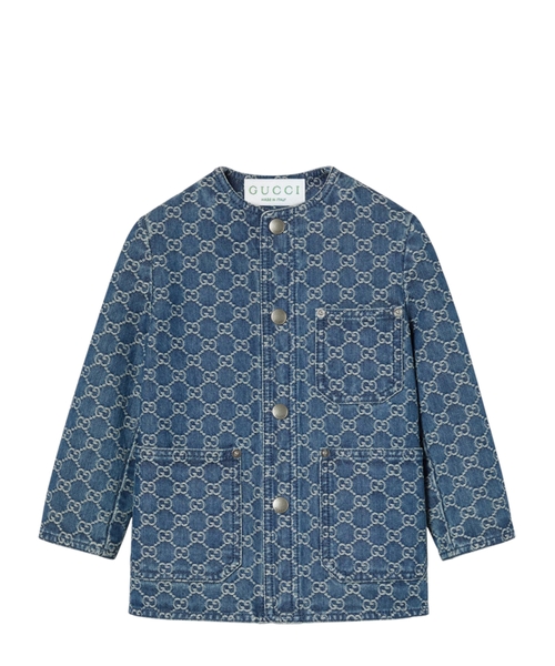 Monogram printed denim jacket