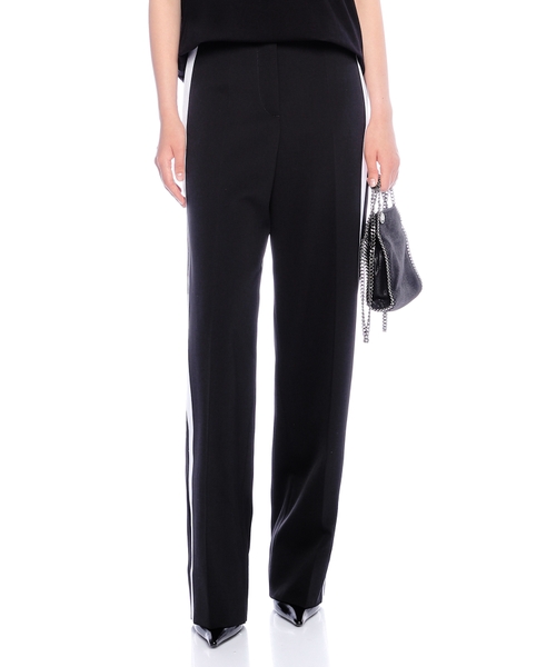 Low-Rise Stripe Straight-Leg Trousers