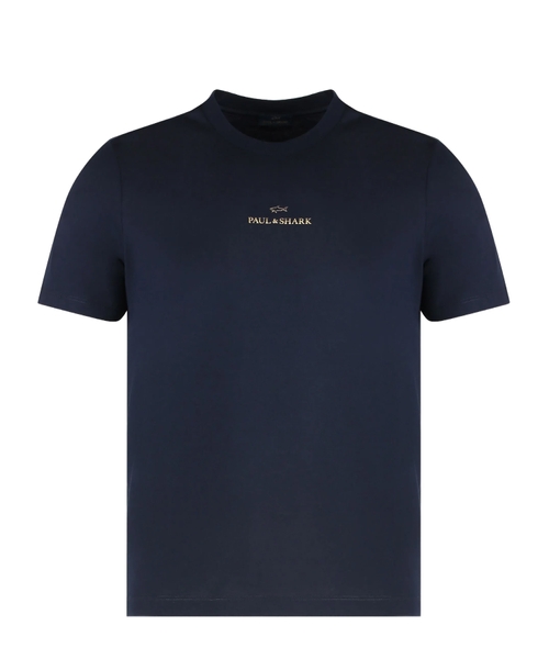 Cotton T-shirt with a round neck