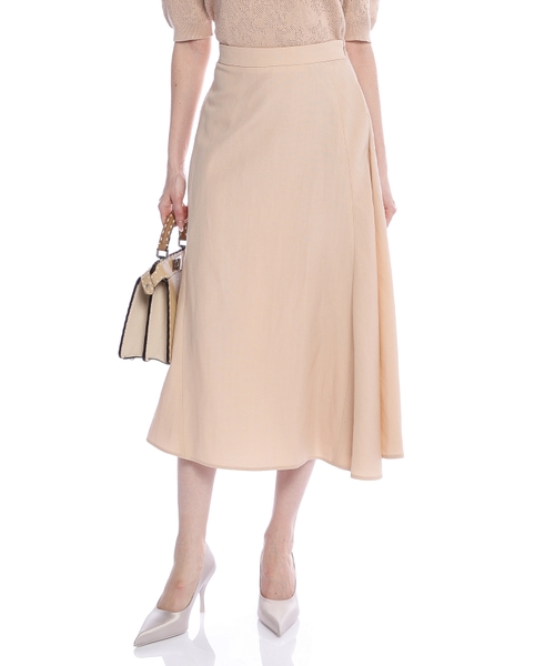 Юбка миди из смеси шерсти и льна