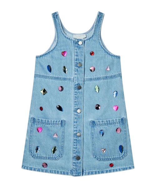 Chambray jewelled dress