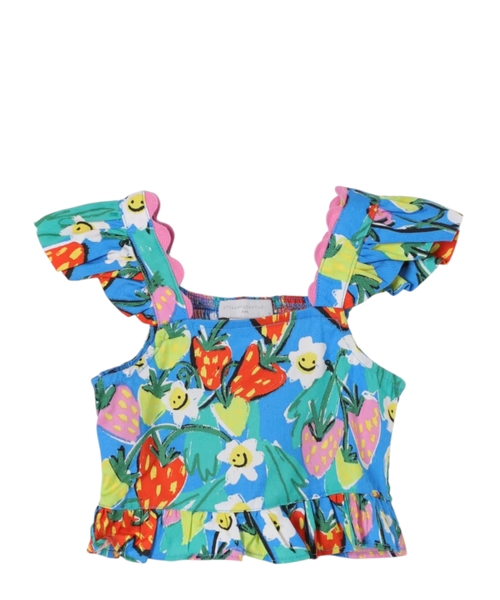 Топ с воланами и принтом