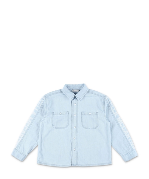 Logo print denim shirt