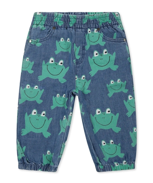 Printli denim şalvar