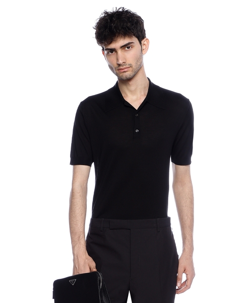Silk polo shirt