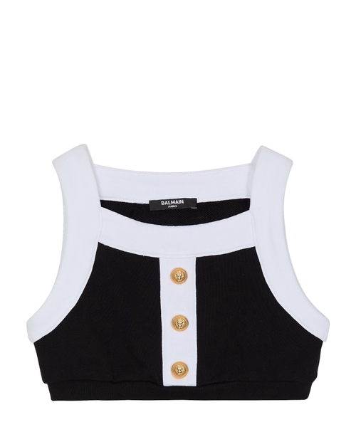 Двухцветный топ с пуговицами