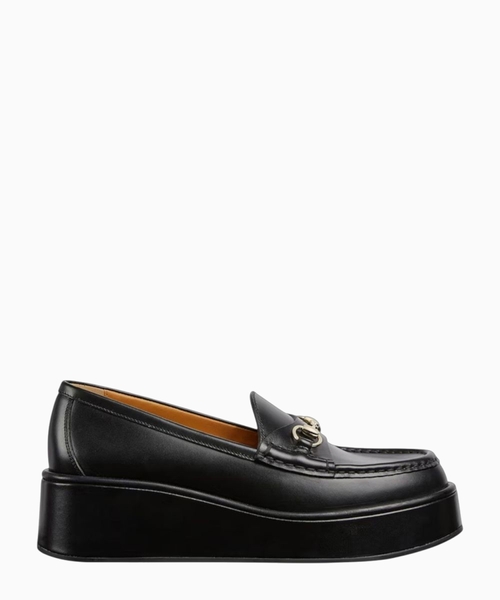 Horsebit wedge loafers