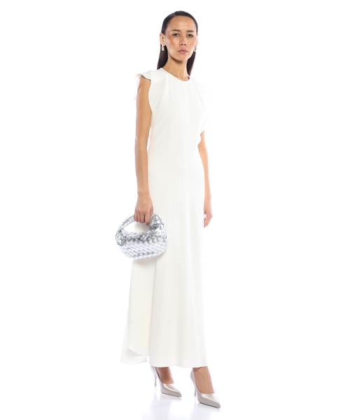 Платье макси с оборками на рукавах